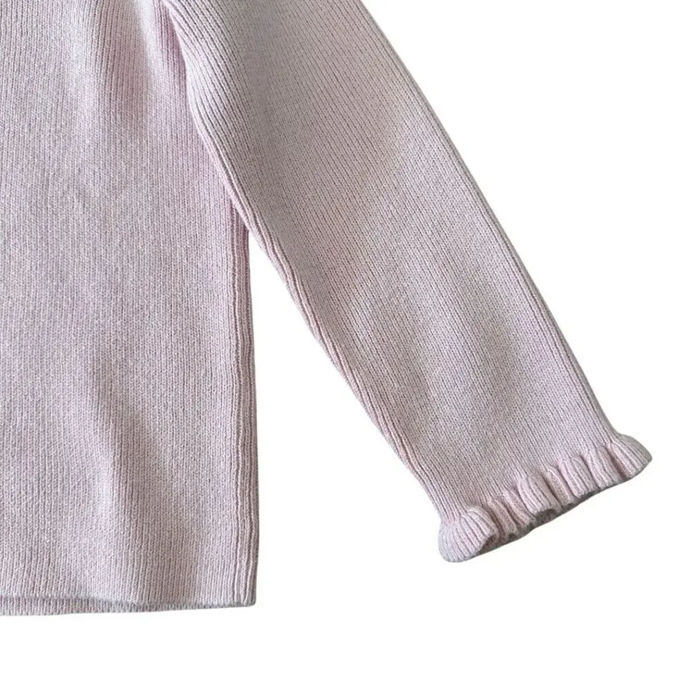 GAP Long Sleeve with Ruffles at Crew Neck and Cuff Pink 4T
